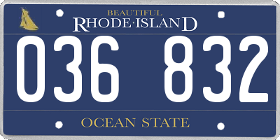 RI license plate 036832