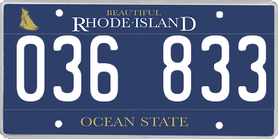 RI license plate 036833