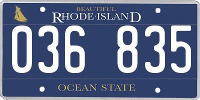 RI license plate 036835