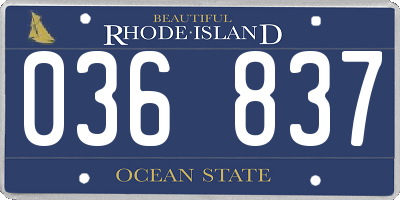 RI license plate 036837