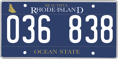 RI license plate 036838