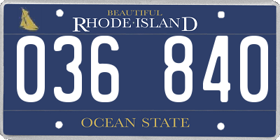 RI license plate 036840