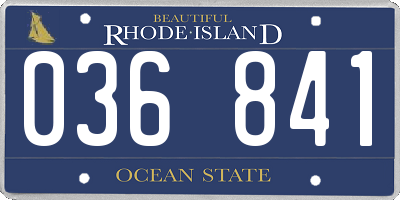 RI license plate 036841