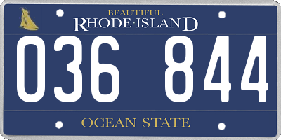 RI license plate 036844