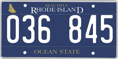 RI license plate 036845