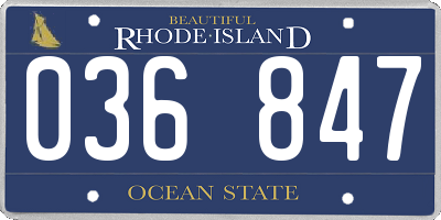 RI license plate 036847