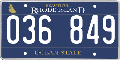 RI license plate 036849
