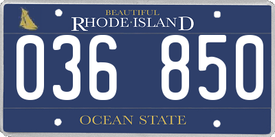 RI license plate 036850