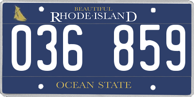 RI license plate 036859