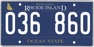 RI license plate 036860