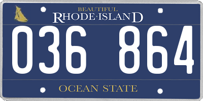 RI license plate 036864