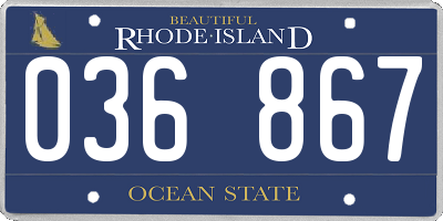 RI license plate 036867