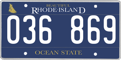 RI license plate 036869