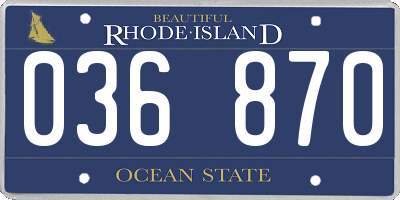 RI license plate 036870