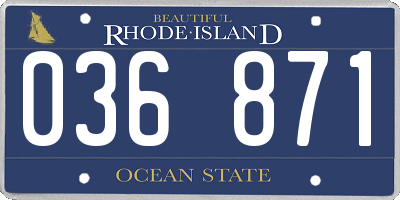RI license plate 036871