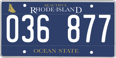 RI license plate 036877