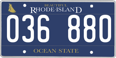 RI license plate 036880