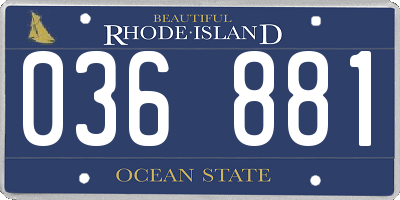 RI license plate 036881