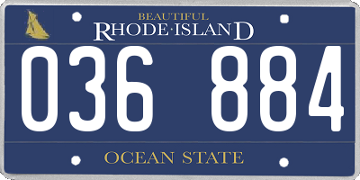 RI license plate 036884