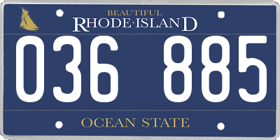 RI license plate 036885