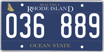RI license plate 036889