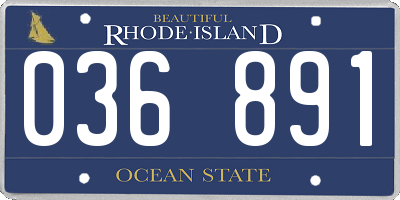RI license plate 036891