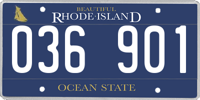 RI license plate 036901
