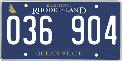 RI license plate 036904