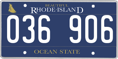 RI license plate 036906