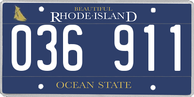 RI license plate 036911