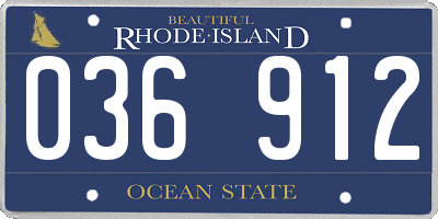 RI license plate 036912