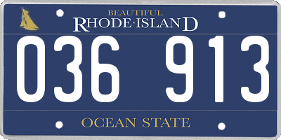 RI license plate 036913