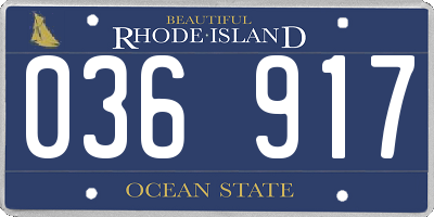 RI license plate 036917
