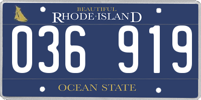 RI license plate 036919
