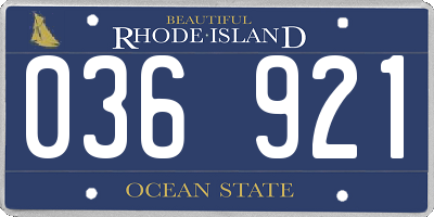 RI license plate 036921
