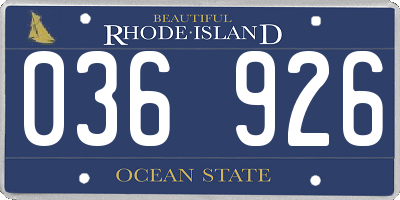 RI license plate 036926
