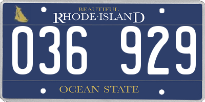 RI license plate 036929