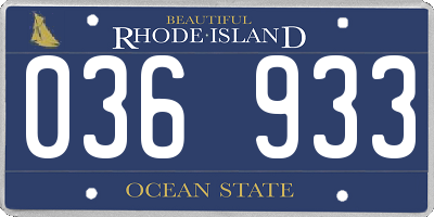 RI license plate 036933