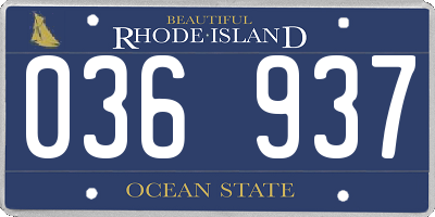 RI license plate 036937