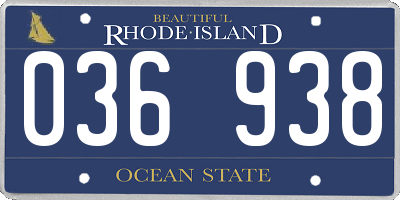 RI license plate 036938