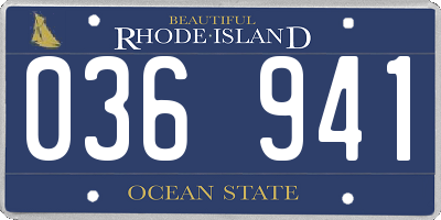RI license plate 036941