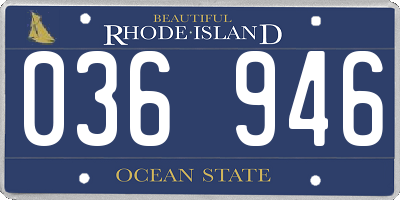 RI license plate 036946
