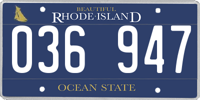RI license plate 036947