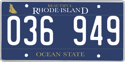 RI license plate 036949