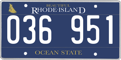 RI license plate 036951