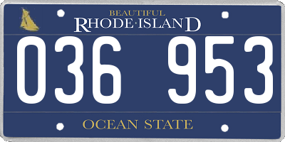 RI license plate 036953