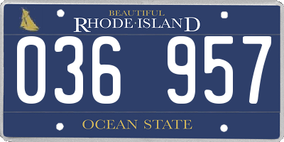 RI license plate 036957