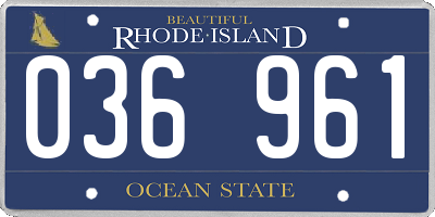 RI license plate 036961
