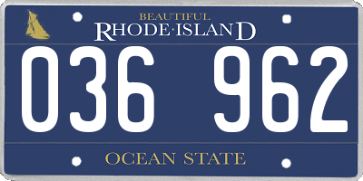 RI license plate 036962
