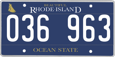 RI license plate 036963